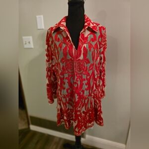 BOHO CHIC Red Floral Women's Top